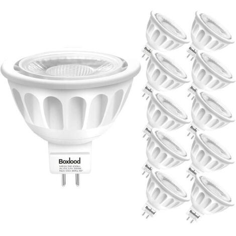GU5.3 MR16 LED Ampoule 5W, Blanc Froid 6000K LED Lampe Bulb, 12V LED Spot, L'angle d'émission de 40°, Lot de10