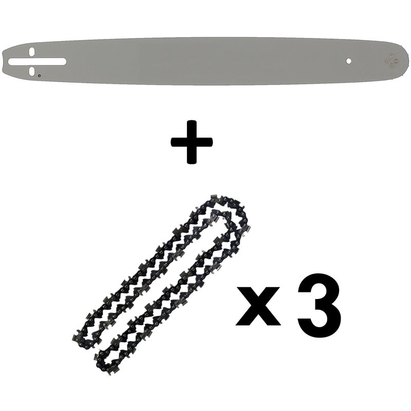 

Guía de 18 pulgadas (45 cm) con 3 cadenas de 72 eslabones para motosierras