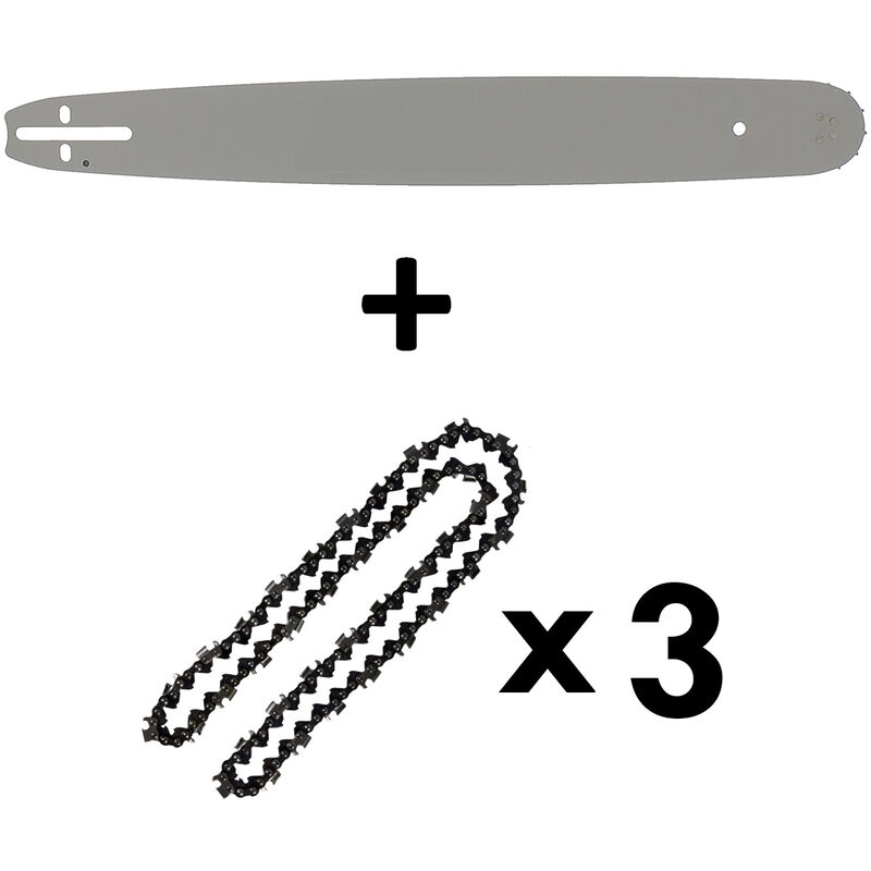 

Guía de 20 pulgadas (50 cm) con 3 cadenas de 76 eslabones para motosierras
