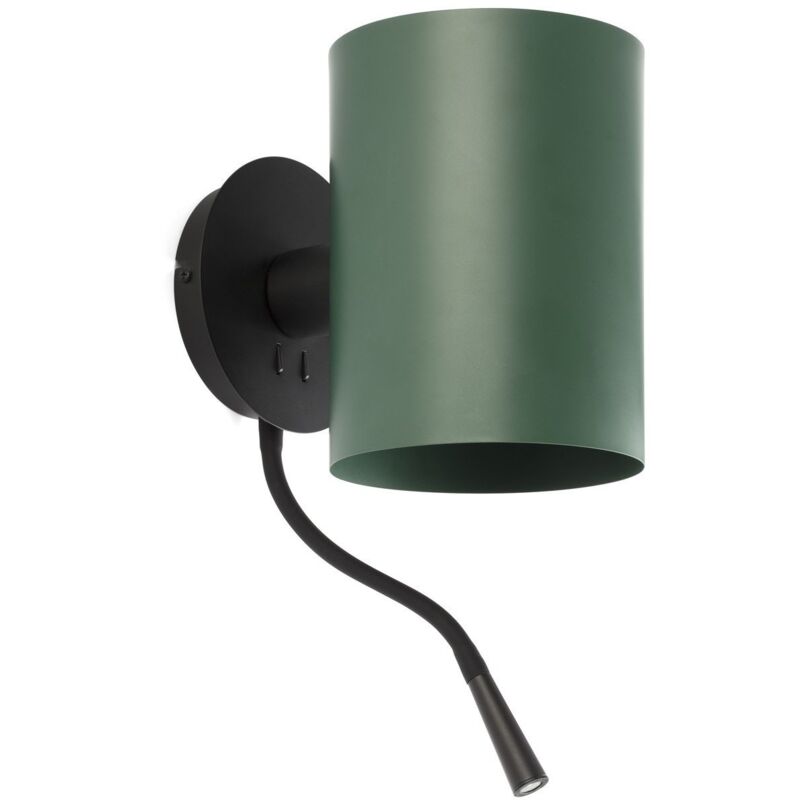 

Faro Barcelona - GUADALUPE Aplique con lector negro/verde - NEGRO