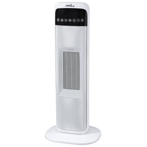 guadalupe termoventilatore verticale in ceramica 2000w bianco/nero 2potenze oscillante antiribaltamento con telecomando 62x21x15cm