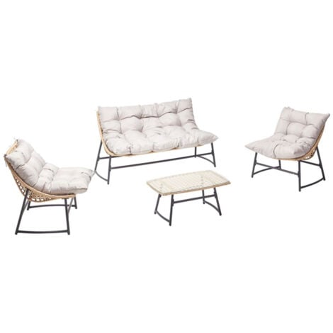 Guahana salon jardin bas résine rotin