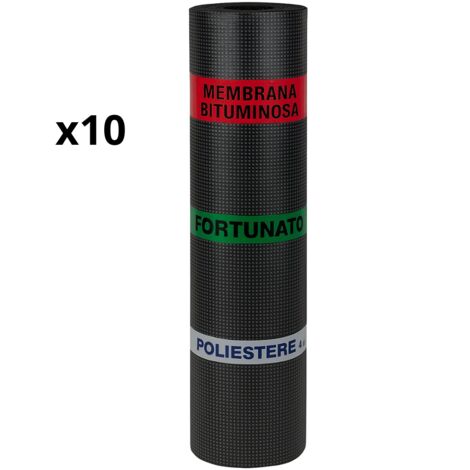 Guaina bituminosa poliestere 4 mm impermeabilizzante casasciutta 10 rotoli 1x10 m