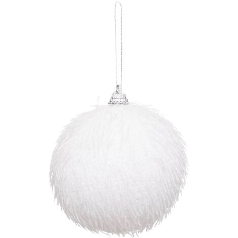 Guaina di natale fibra glitterata bianca in polistirolo - Atmosphera créateur d'intérieur