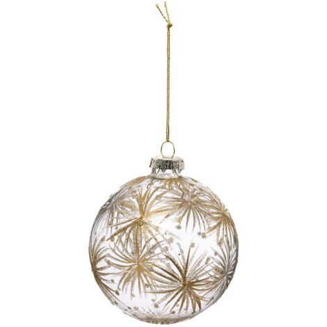 Guaina di natale in vetro 90 mm design floreale - Feeric lights & christmas
