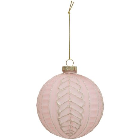 Guaina natalizia in vetro 100 mm foglia rosa - Atmosphera créateur d'intérieur
