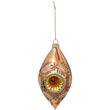 Guaina natalizia vintage in vetro dorato d16cm - Feeric lights & christmas