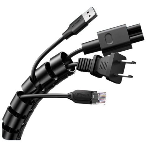 Guaina passacavi KZQ da 22 mm di diametro e 2 m di lunghezza. Canalina elettrica per TV/computer/audio in casa e in ufficio. Per la gestione o l'occultamento dei cavi. Taglio fai da te in nero.