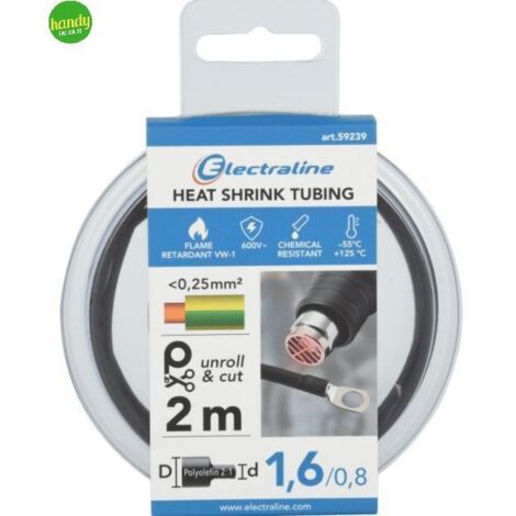 Guaina termostringente Electraline 2m nero 1,6/0,8 mm
