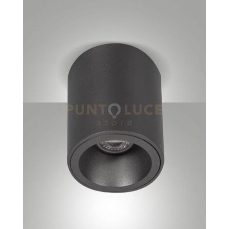 GUAMO PLAFONIERA TONDA NERA 1 LUCE ATTACCO GU10 D.9CM