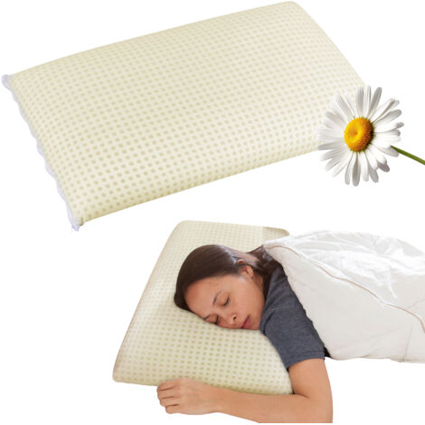 Guanciale In Memory Foam Microforato Profumato Aromaterapia Cuscino Letto Saponetta Prodotto Italiano Traspirante Sfoderabile Colorato Anallergico Camomilla