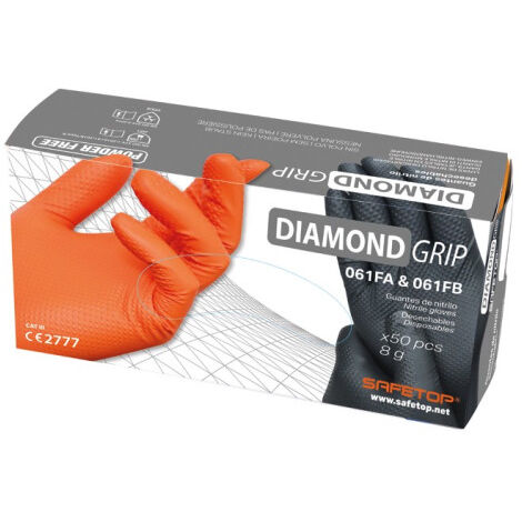 Guante 8g diamantado ambidiestro Cx 50 SAFETOP DIAMOND GRIP 10 Negro