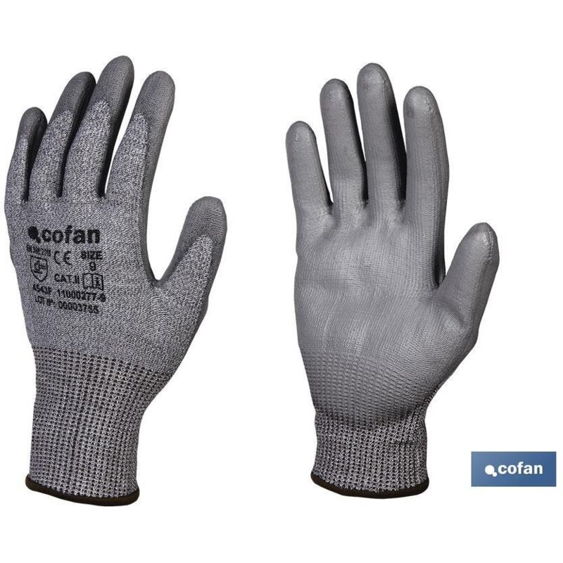

Guante anticorte impregnado pu gris t-8 venta unitaria