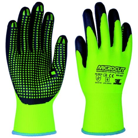 GUANTE ANTICORTE S07 3L NITRILO CON DOTS AMA MICROCUT