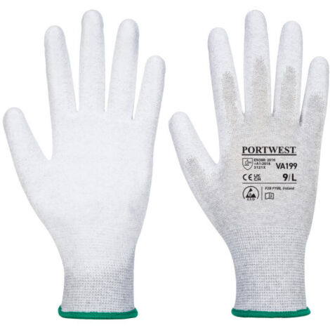 Guante Antiestático Vending con Palma de PU - 13g / Gris / XL