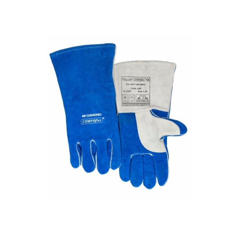 

Guante azul con pulgar reforzado Wide Body COMFOFLEX | L - Weldas