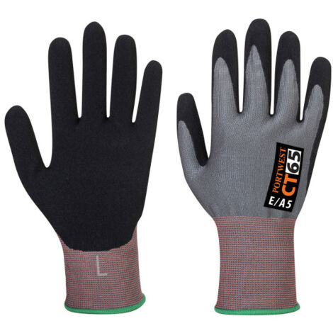 Guante CT300 VHR 15 resistente a cortes, Nitrilo esponjoso CT65 XS Gris/Negro