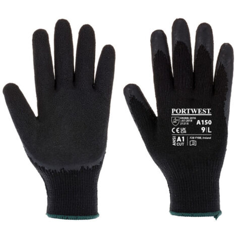 Guante de agarra Classic Grip, recubrimiento de Látex A150 L Negro