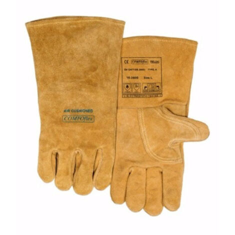 Guante de cuero serraje nivel A WELDAS Bucktan Wide Body COMFOFLEX L/18