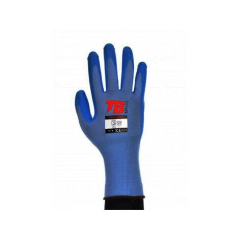 Guante de fibra con palma de nitrilo azul alimentario T-8700AZFP Touch