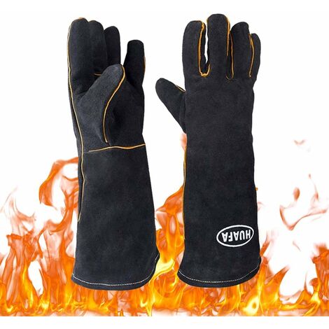 Guante de horno ZOLGINAH Añadir revestimiento de papel de aluminio, resistente al calor hasta 500 ℃, guante de horno universal de 16 pulgadas (41 cm)