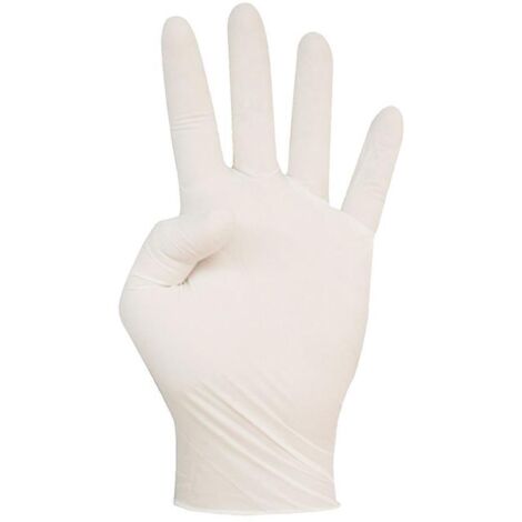 Guante de látex desechable con polvo, caja de 100 unidades, talla 9/10