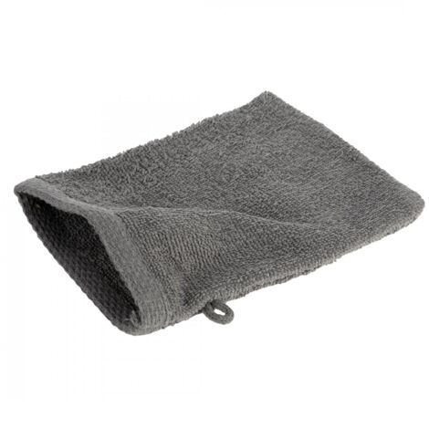 GUANTE DE LAVADO DE TOALLA DE ALGOD脫N LISO EUROFIRANY 16 X 21 CM GRIS OSCURO