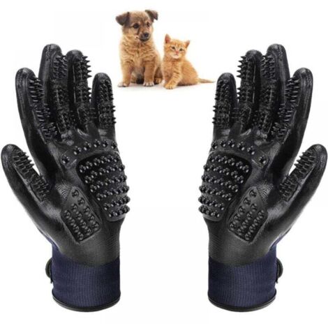 Guante de masaje para perros y gatos, cepillo de limpieza, peine de masaje para baño de mascotas, removedor de pelo largo y corto de goma