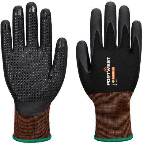 Guante de microespuma de nitrilo con puntos GP Grip 15 A371 XL Negro
