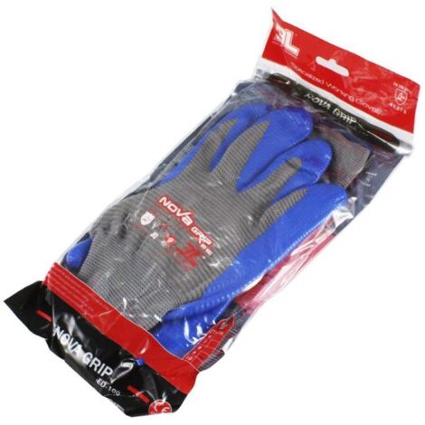 Guante de nilón sin costuras con recubrimiento de nitrilo color gris/azul 3L - 9
