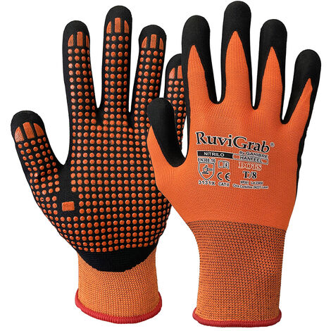 Guante de nitrilo con puntos PVC - Talla 8