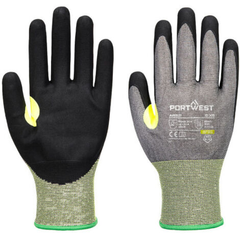 Guante de nitrilo CS Cut E21 A652 M Gris/Negro