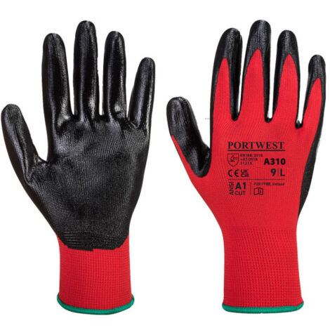 Guante de Nitrilo Flexo Grip Nivel 2 ANSI a la abrasión A310 XXL Rojo/Negro