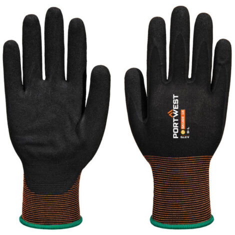 Guante de nitrilo GP Grip 18 liso/arenoso A375 XS Negro
