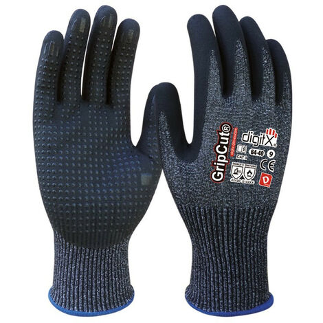 12 pares de guantes de trabajo reecubrimiento de l/átex talla 10