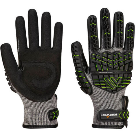 Guante de protección VHR 15 anti-golpes de Nitrilo esponjoso Negro/Verde A755 XXL