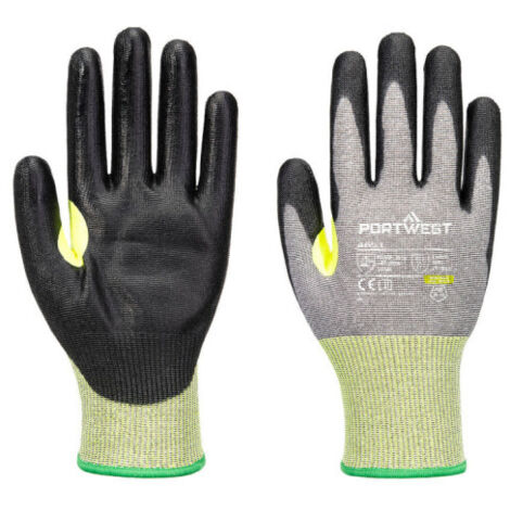 Guante de PU CS Cut E15 PORTWEST A651 L Gris/Negro