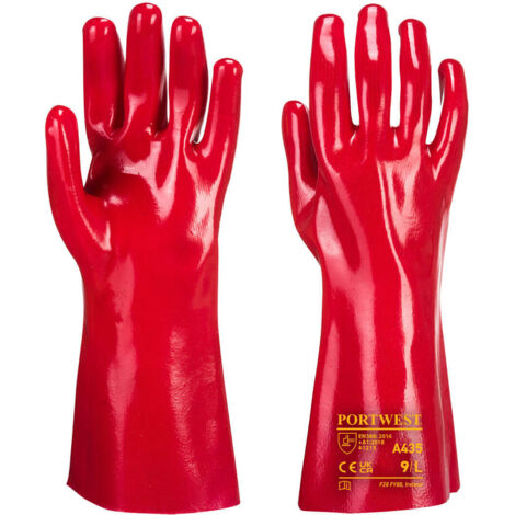 Guante de PVC - Protección y Comodidad para tus Manos / Rojo / XL