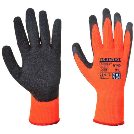 Guante de trabajo Thermal Grip, galga 10 A140 XL Naranja/Negro