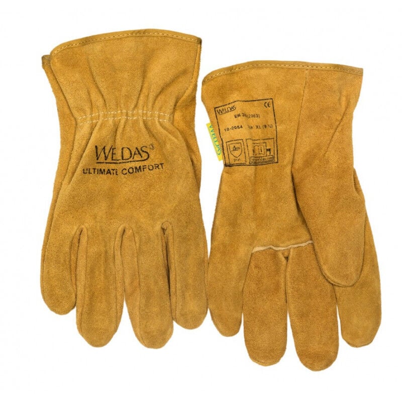 

Guantes para trabajos de uso general de piel de serraje vacuno XL - Weldas