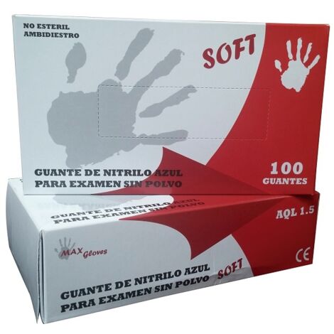 Guante Desechable Nitrilo Azul  M 3,5 gms.