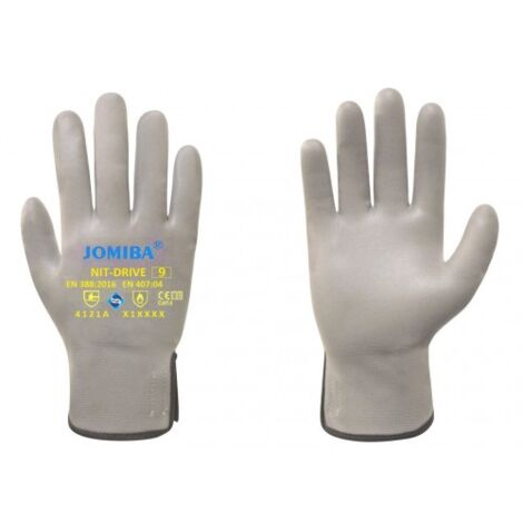 GUANTE ESPUMA NITRILO GRIS SOP.NYLON T-8 - JOMIBA