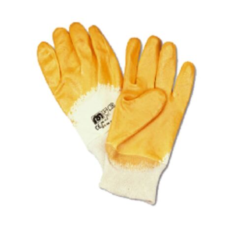 GUANTE EXTRARECUBIERT PALMA NITRILO AMARILLO ALGODON T-10=688NTF
