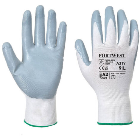 Guante Flexo Grip Nitrile - Resistencia y Comodidad en Tus Manos / Gris Blanco / XXL