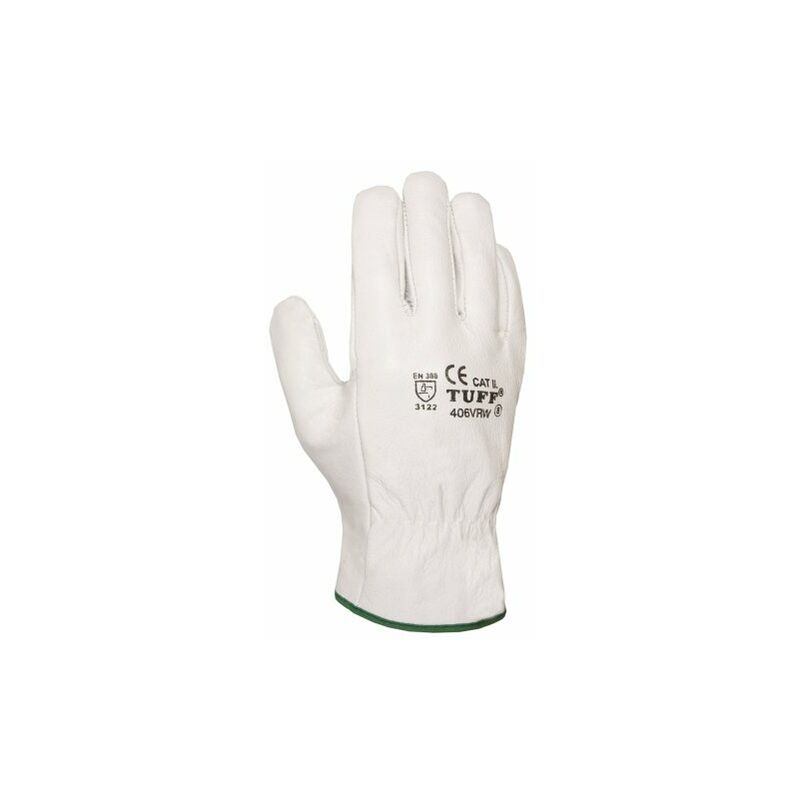 

Guante Flor Vacuno Ribete Blanco 10