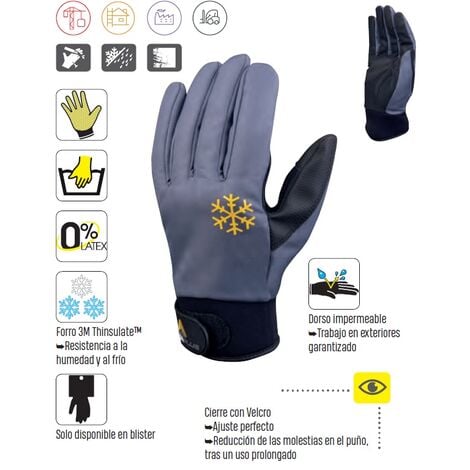 Stocker Guantes de invierno resistentes a cortes para motosierra 11/XL  negro, cuero