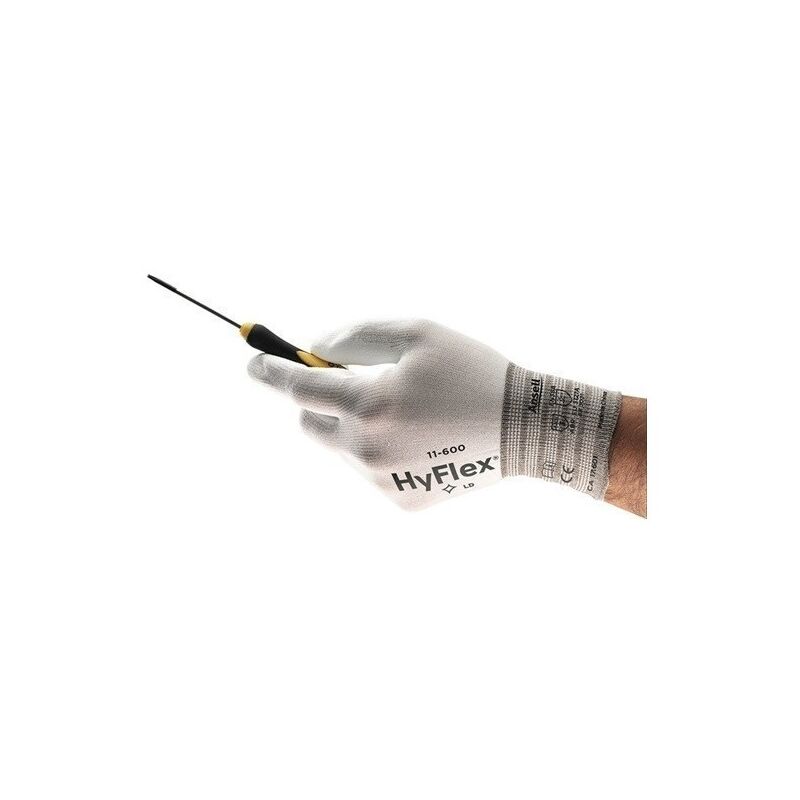 

Ansell - Guante Hyflex 11-600 Tamao 9 Blanco En 388 Categora Epi Ii