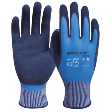 Guante impermeable de latex con palma porosa RAINSOFT SAFETOP 11