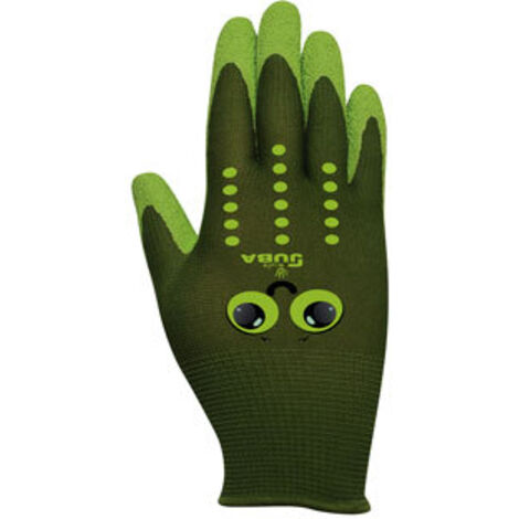 Guante infantil jardinería nylon/látex rugoso verde talla 8 años juba