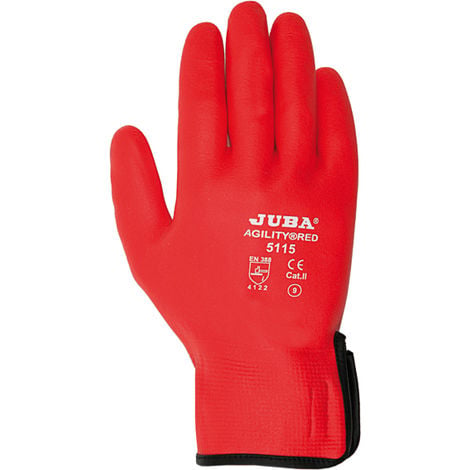 Guante Juba Nylon/nitrilo Foam H5115 Rojo T-9